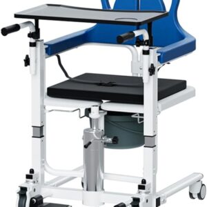 Hydraulic Patient Lift Nursing Chair 4 in 1 Shower Chair Transport Wheelchair 180° Open & Close Max 350Lb Adjustable Lifting Height Transfer