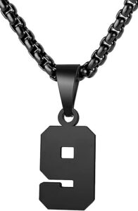 MUERDOU Number Necklace for Men Athletes Number Chain Stainless Steel