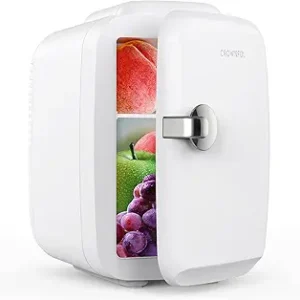 CROWNFUL Mini Fridge, 4 Liter/6 Can Portable Cooler and Warmer Personal Refrigerator for Skin Care, Cosmetics, Beverage, Food,Great for Bedroom