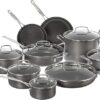 Cuisinart 17-Piece Pots and Pans Set, Non Stick Hard Anodized Cookware Set, Compatible with Electric, Gas Cooktops, Dishwasher Safe, Oven Safe Pot Set