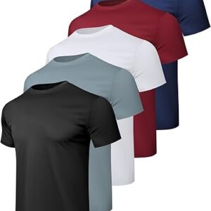 ovSiyla 1/5 Pack Workout Shirts for Men Athletic Running Gym