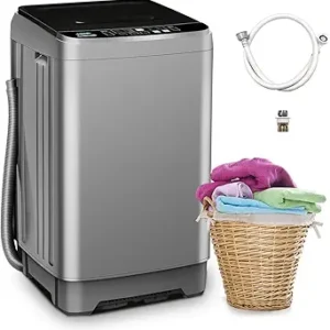 Portable Washing Machine, 17.7lbs Full-Automatic Small Washing Machine for Apartment, 10 Wash Programs with Drain Hose Dorm Size Portable Washer