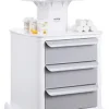VEVOR 4 Tiers Lab Carts, Lab Utility Cart with 3 Drawers & 1 Top Tray, Mobile Medical Cart with ABS Material, Lab Rolling Cart with 4 Silent Wheels for Lab, Clinic, Hospital, Salon, White