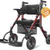 VOCIC Walkers for Seniors, Wheelchairs for Adults, Rollator Walker with Seat, 2 in 1 Rollator Transport Chair with Brakes, Rollator Lightweight Foldable, Walker Wheelchair Combo