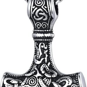 FaithHeart Viking Thor's Hammer Talisman Necklace for Men