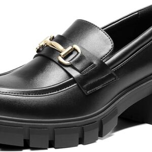 DREAM PAIRS Women's Platform Chunky Loafers