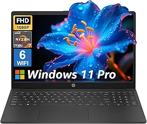 HP Flagship Business Laptop, 15.6" FHD IPS Display, AMD Ryzen 7 7730U, 16GB RAM & 512GB PCle SSD, Windows 11 Pro, Copilot AI