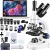dult Trinocular Microscope WF10x and WF25x Eyepieces 40X-5000X Magnification, Digital Lab Trinocular Compound LED Microscope (Trinocular Microscope with Electronic Eyepieces)