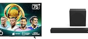 Hisense 75U65QF Mini-LED 4K UHD Smart Fire TV AX3100Q 3.1Ch Sound Bar with Wireless Subwoofer