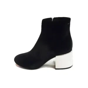 MM6 MAISON MARGIELA METALIC HEELBOOTS Black Silver 35.5-38 Japan